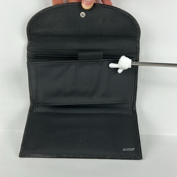 Buxton Black Leather Clutch Wallet - Picture 5 of 7